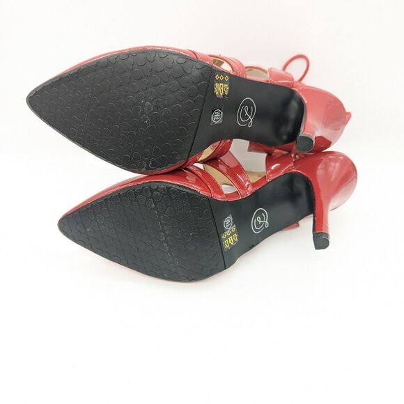 Red patent Chinese Laundry Women's Pointy Toe Ankle Strap Strappy Stiletto Heels - Picture 7 of 13